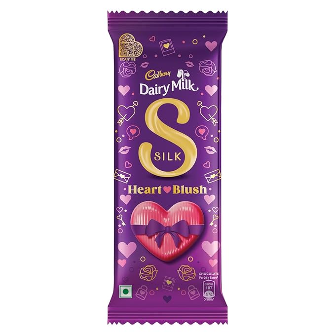 Cadbury Dairy Milk Silk Valentines Heart Blush Chocolate Bar Gift Pack, 150 g