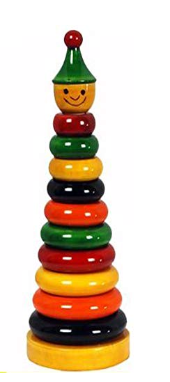 Wooden Stacking Rings Toy Multicolor - Shree Channapatna Toys