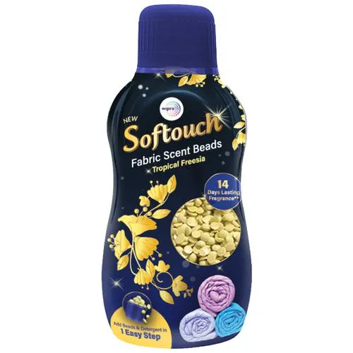 Softouch Fabric Scent Beads - Tropical Freesia, Yellow, Long-lasting Fragrance, 200 ml