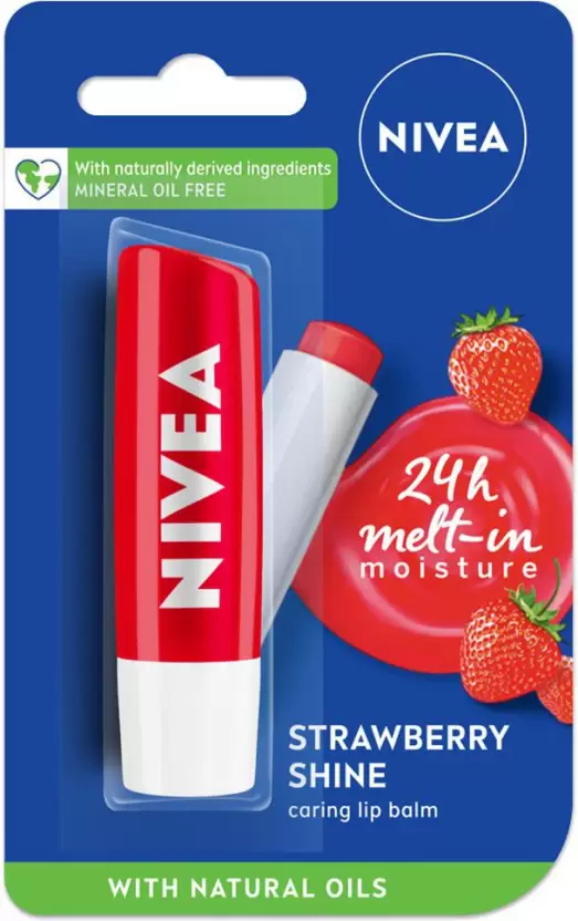 NIVEA Shine Caring Lip Balm Strawberry