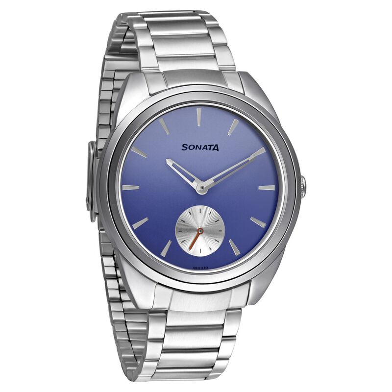 Sonata Women of Steel Blue Dial Metal Strap Watch for Women  8182SM02