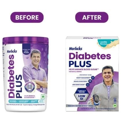 Horlicks Diabetes Plus - Helps Manage Blood Sugar, Vanilla, 400 g Cartoon