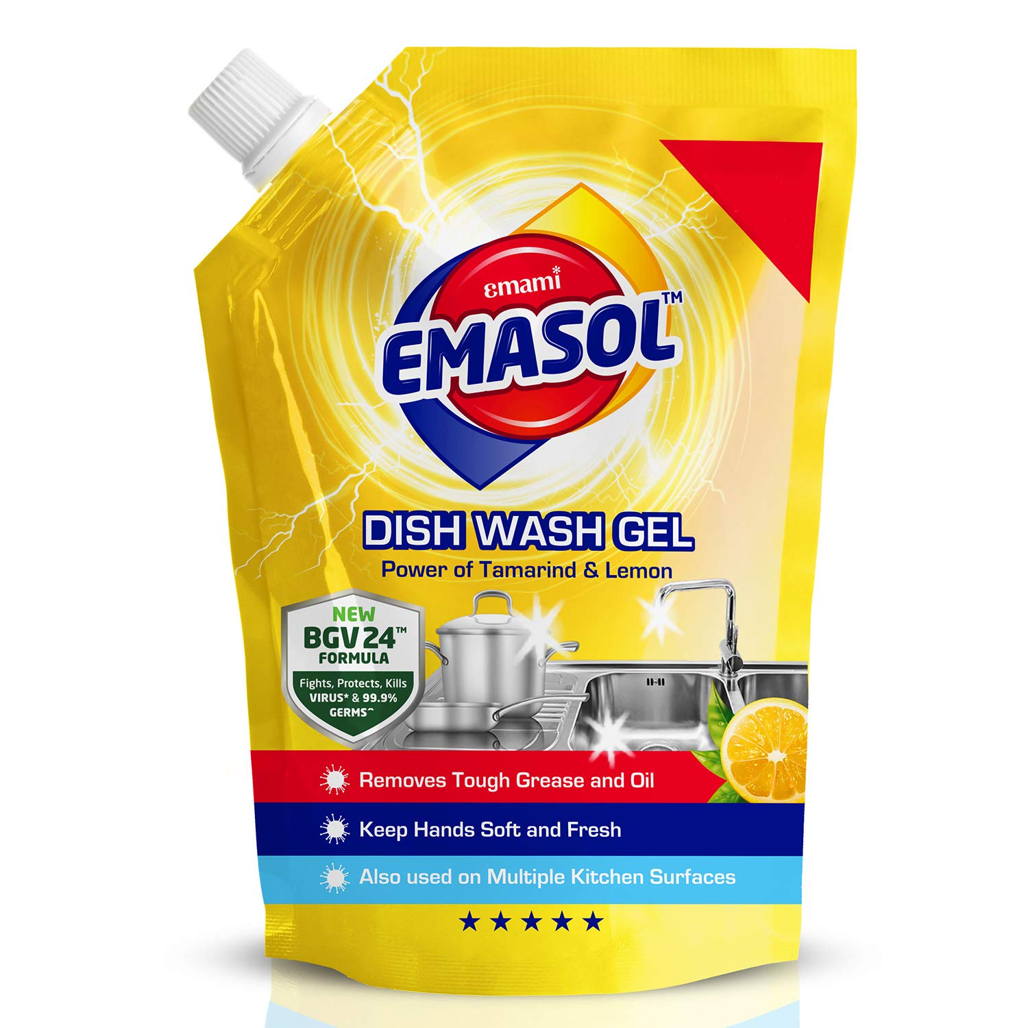 Emami EMASOL Dish Wash Gel- Lemon (900 ml)