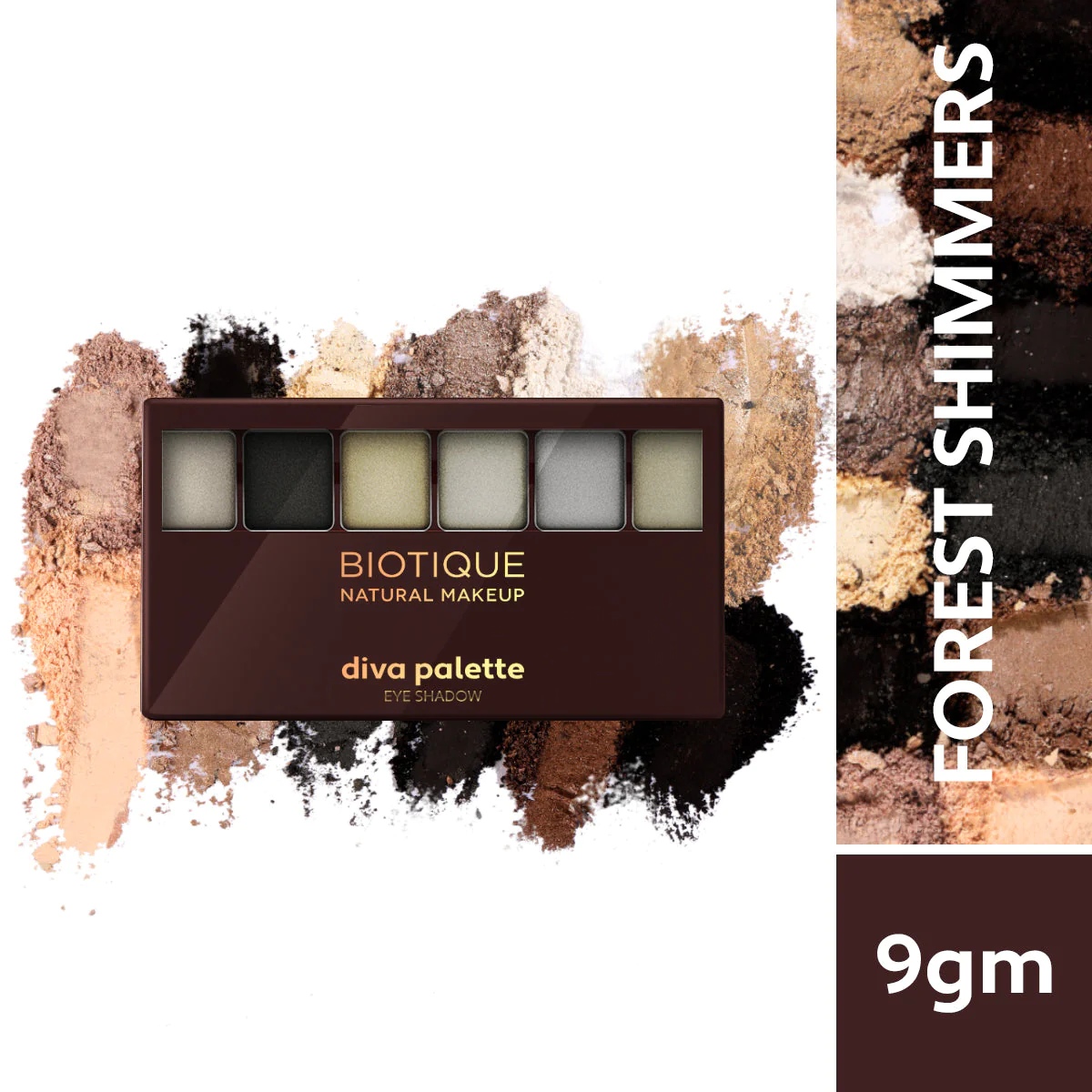 Biotique Natural Makeup Diva Palette Eye Shadow, Forest Shimmers, 12g