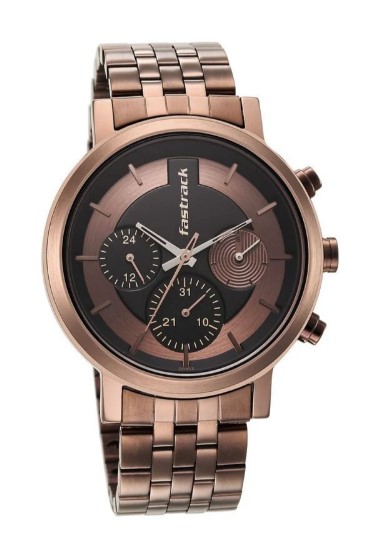 Fastrack Tick Tock Brown Dial Watch for Guys