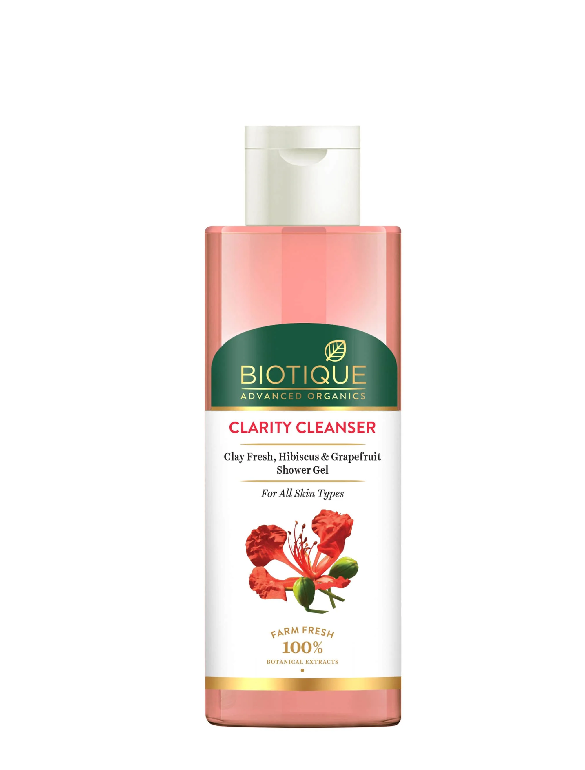 Biotique Clarity Cleanser Clay Fresh, Hibiscus & Grapefruit Shower Gel 200ml
