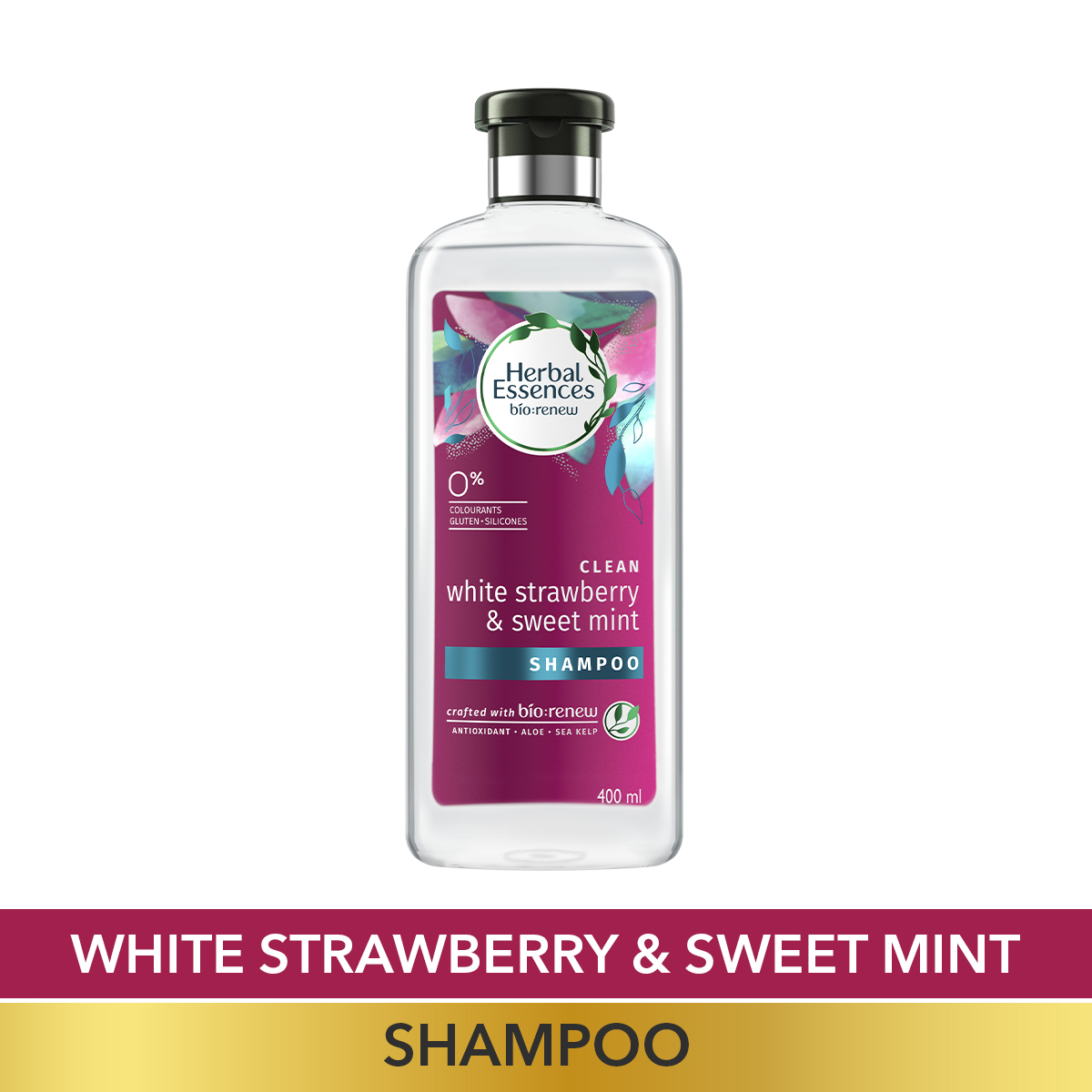 Herbal Essences White Strawberry & Sweet Mint SHAMPOO- For Cleansing and Volume - No Paraben, No Colorants, 400 ML