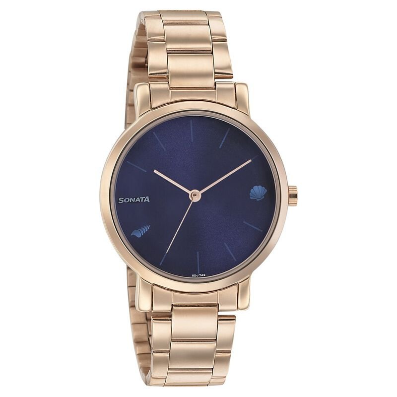 Sonata Play Blue Dial Women Watch With Stainless Steel Strap NR8164WM01