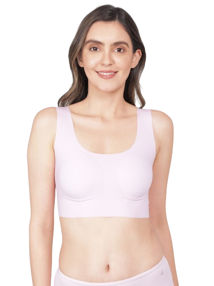 Jockey Women's Wirefree Padded Microfiber Nylon Elastane Lounge Bra with 360 Degree Stretch and Removable Pads - Fragrant Lily