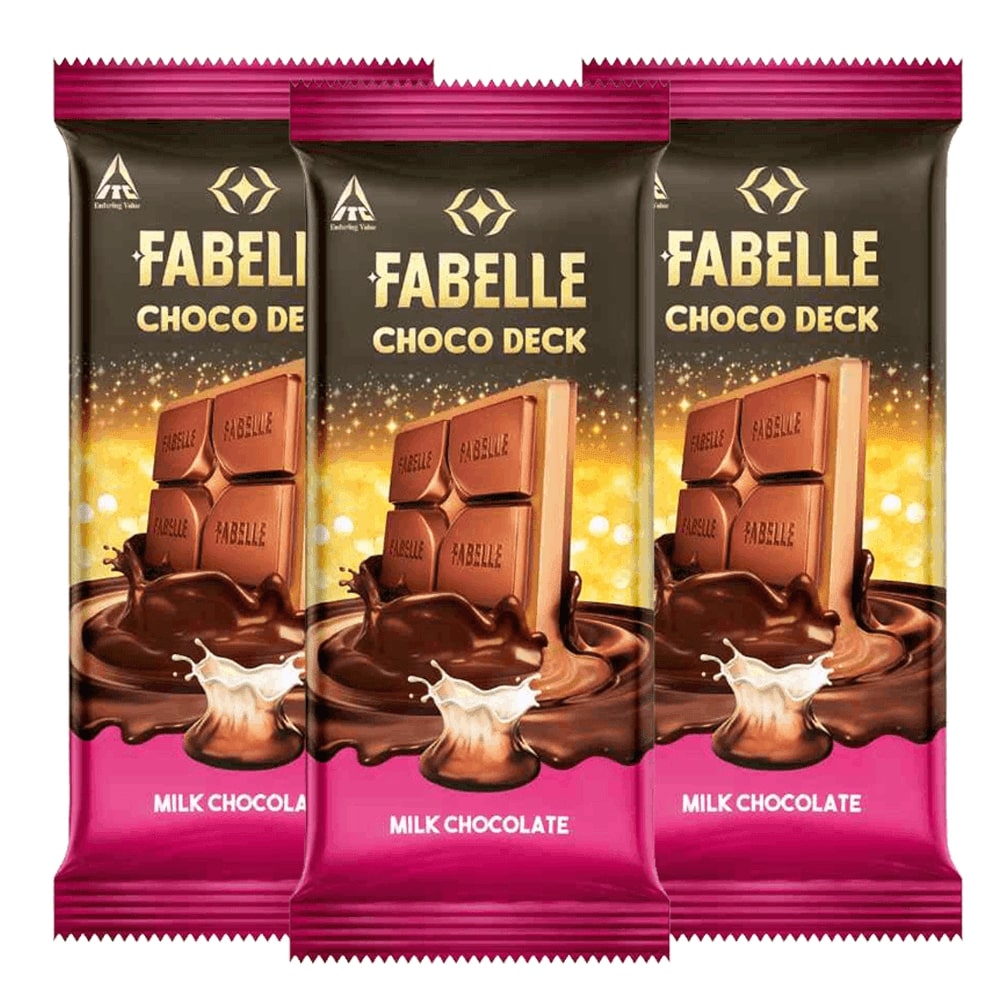 Fabelle Choco Deck Milk Chocolate Bar 130g, Pack of 3( 390gm)