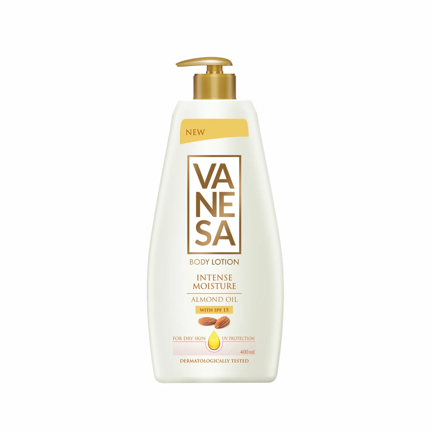 Vanesa Intense Moisture Body Lotion | Almond Oil with SPF | Sun Protection | For Dry Skin| Dermatologically