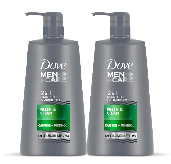 Dove Men+Care Fresh & Clean 2in1 Shampoo+Conditioner Combo, 650ml (Pack of 2)