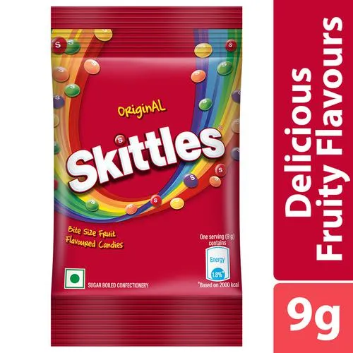 Skittles Original Bite Size Fruit Flavoured Candies Pack, 9 g