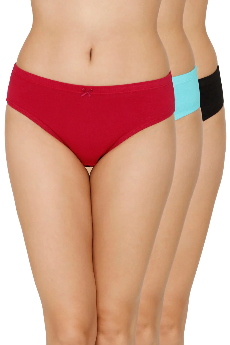 Amante  Inner Elastic Solid Mid Rise Bikini Panties (Pack of 3)