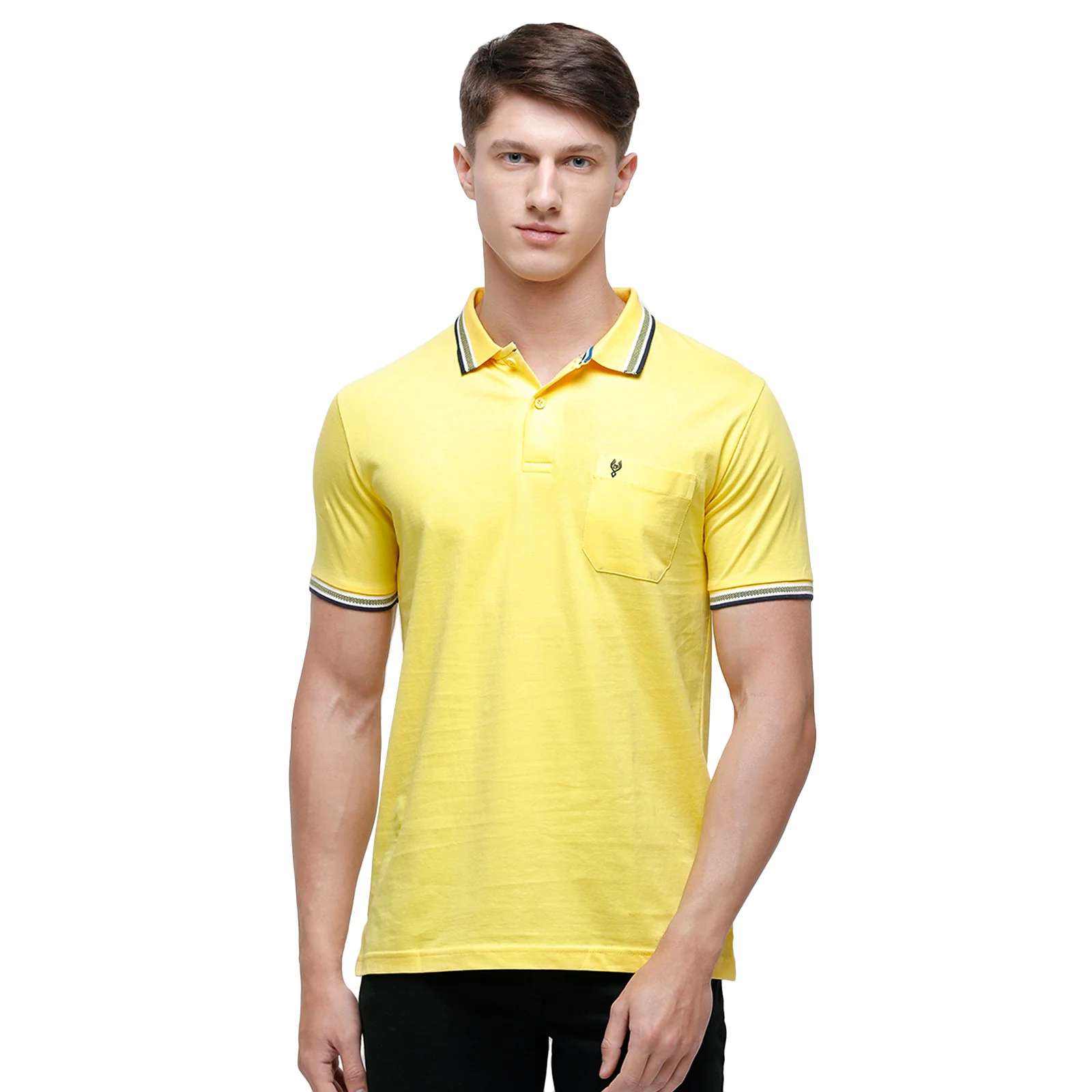 T-shirt Classic Polo Men's Yellow Sporty Polo Half Sleeve Slim Fit T-Shirt | Pristo - Yellow