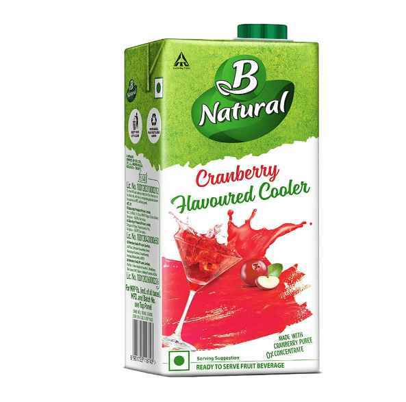 B Natural Cranberry Flavoured Cooler, 1Lx2