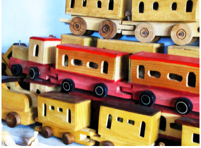 Wooden Bogi Train Pull Along Toy for Kids - Shree Channapatna Toys