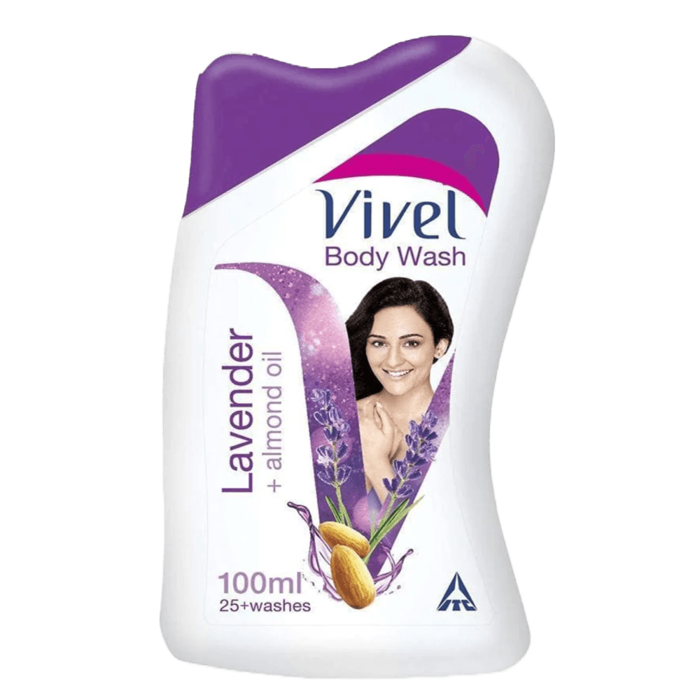 Vivel Body Wash, Lavender & Almond Oil Shower Creme, Fragrant & Moisturising, For soft and smooth skin, High Foaming Formula, 100ml , For women and men