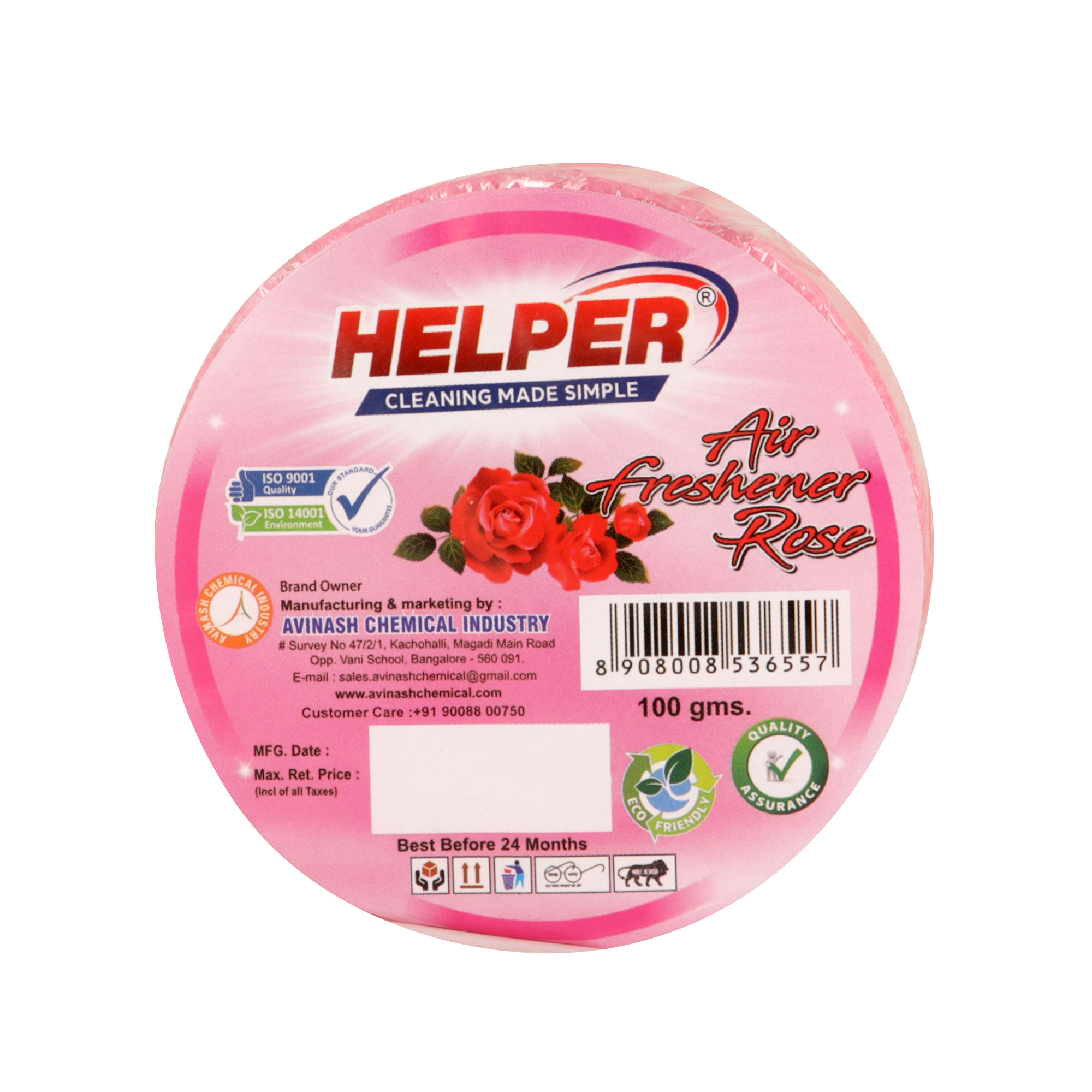 Helper Air Freshner Net Round, Rose, 100g Box