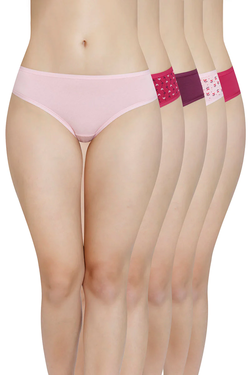 Amante  Assorted Low Rise Bikini Panty (Pack of 5)-C424 Assorted