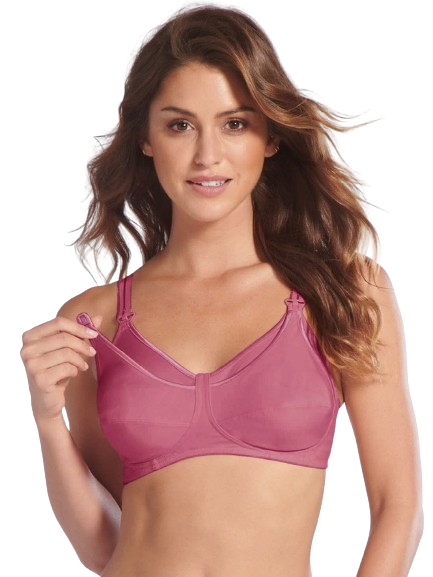 Jockey Women's Wirefree Non Padded Super Combed Cotton Elastane Stretch Full Coverage Nursing Bra with Front Opening and Adjustable Straps - Rose Wine