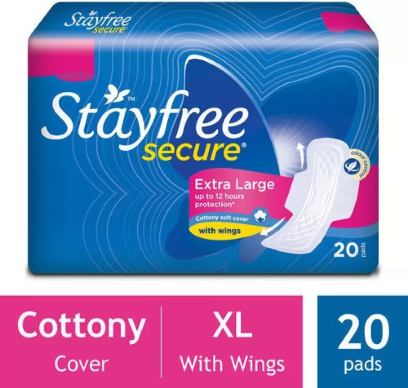 tayfree Secure Cottony Sanitary Napkins with Wings - 20 Pads