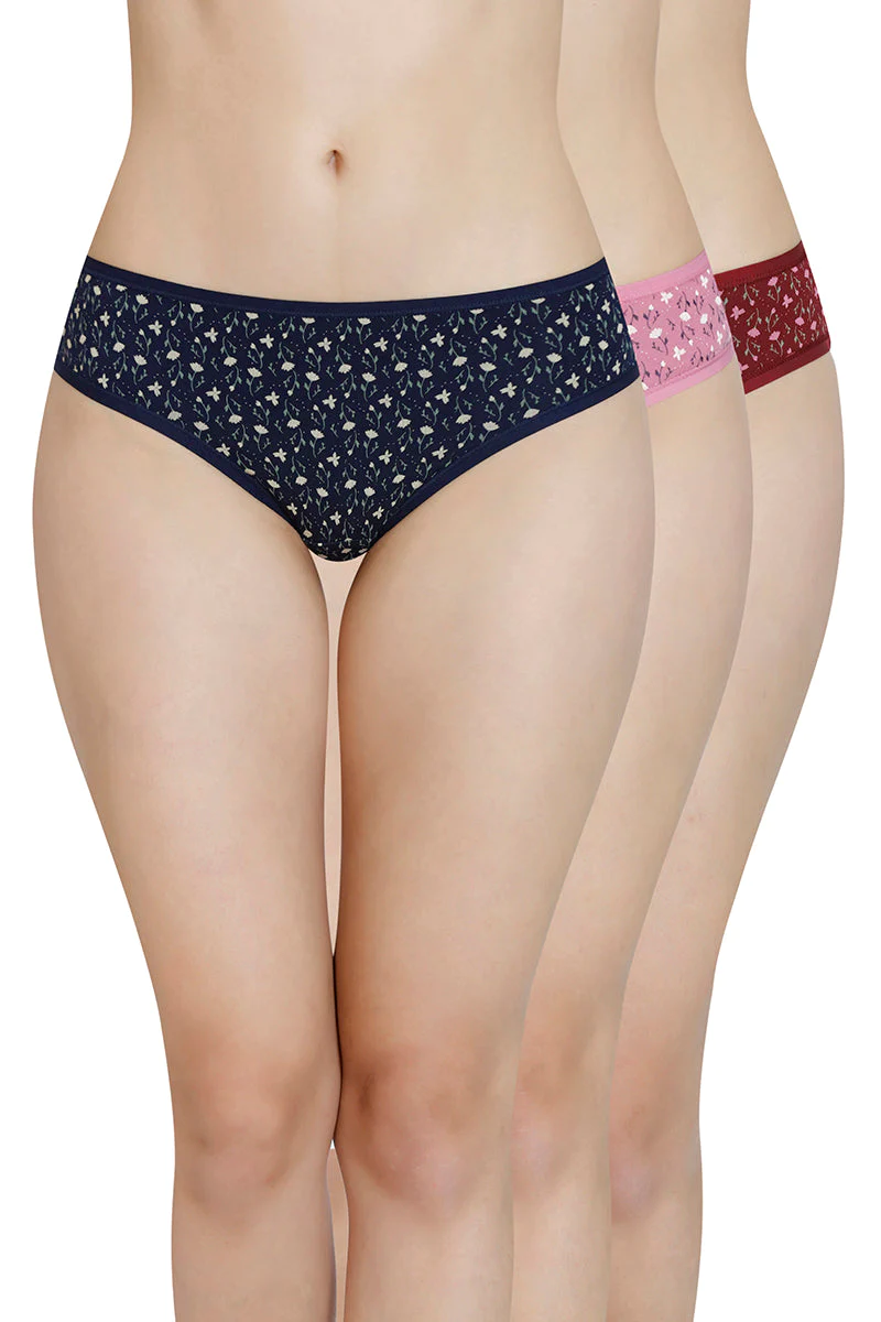 Amante  Printed Low Rise Bikini Panty (Pack of 3)-C419 PRINT
