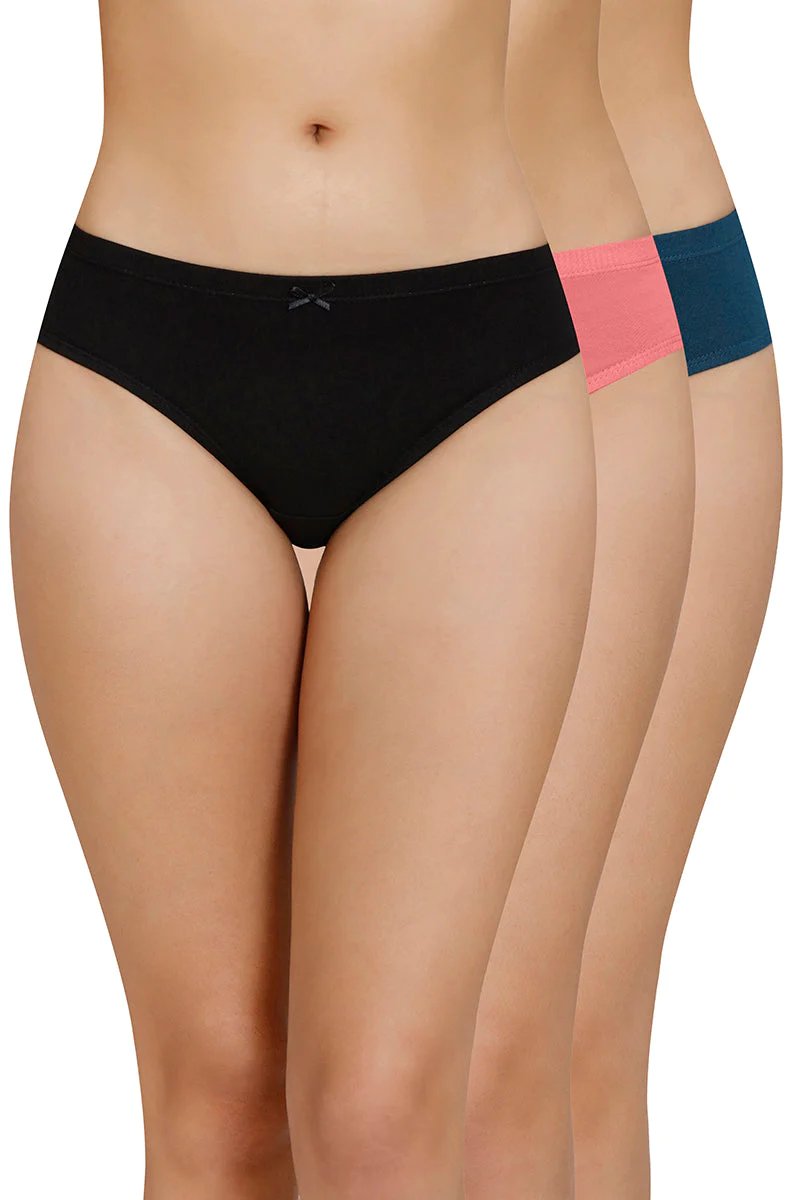 Amante  Inner Elastic Solid Mid Rise Bikini Panty (Pack of 3)-B081