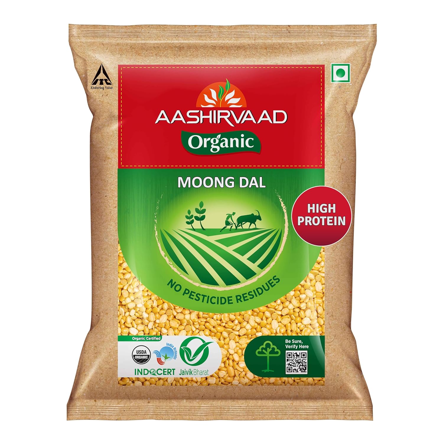 Aashirvaad Organic Moong Dal 1kg