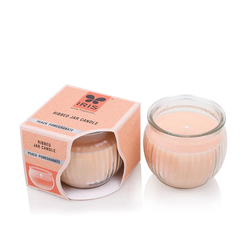 Cycle Iris Ribbed Jar candle - Peach Pomegranate  110gm