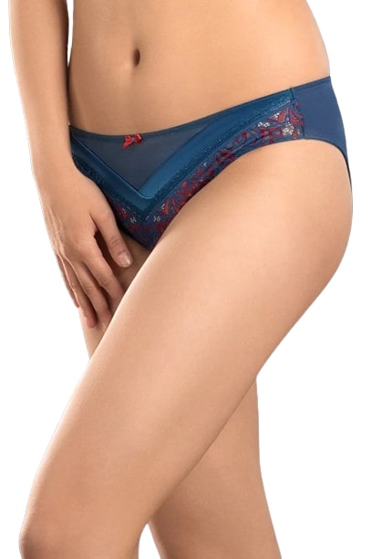 Amante  Moonlit Florals Low Rise Bikini - Gibraltar Blue