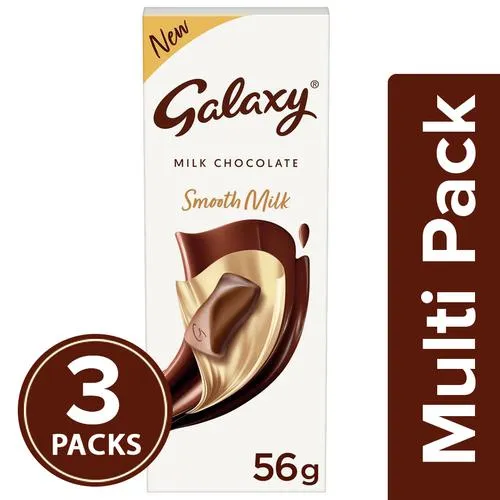 Galaxy Smooth Milk Chocolate - Premium Quality, Rich & Creamy Texture, 3x56 g Multipack