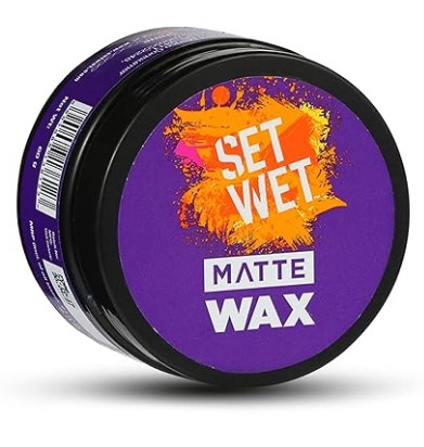 Set Wet Hair Wax For Men - Matte Wax, 60g | Matte Look, Strong Hold, Restylable Anytime, Easy Wash Off | No Paraben, No Sulphate, No Alcohol