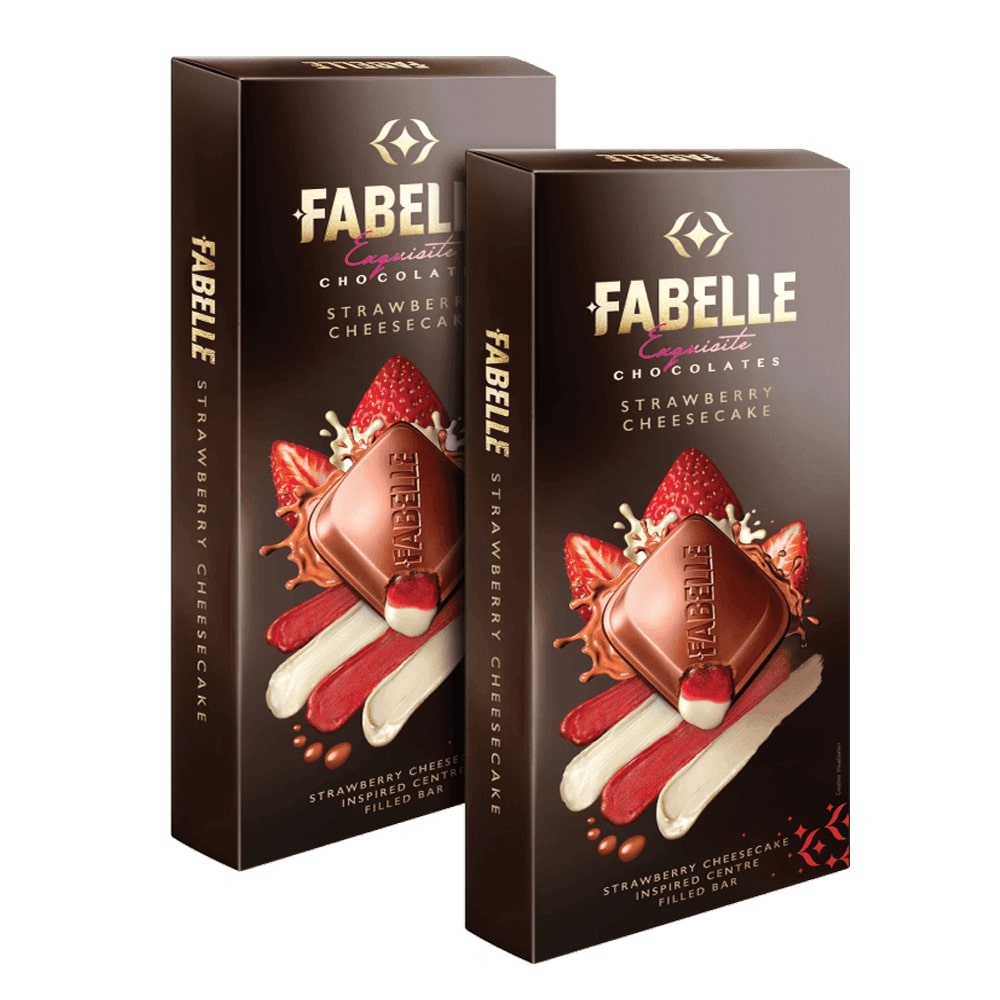 Fabelle - Strawberry Cheesecake Centre Filled Bar, Pack of 2 268g