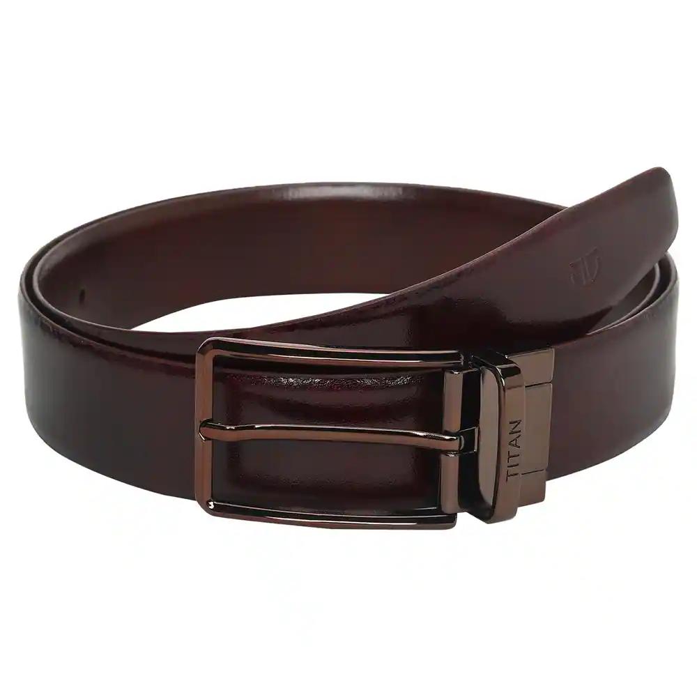 Titan Black & Brown Leather Belt for Men