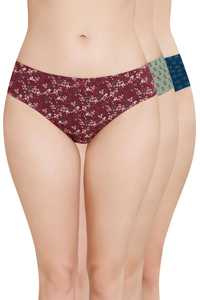 Amante  Inner Elastic Printed Mid Rise Bikini Panty (Pack of 3)-B070