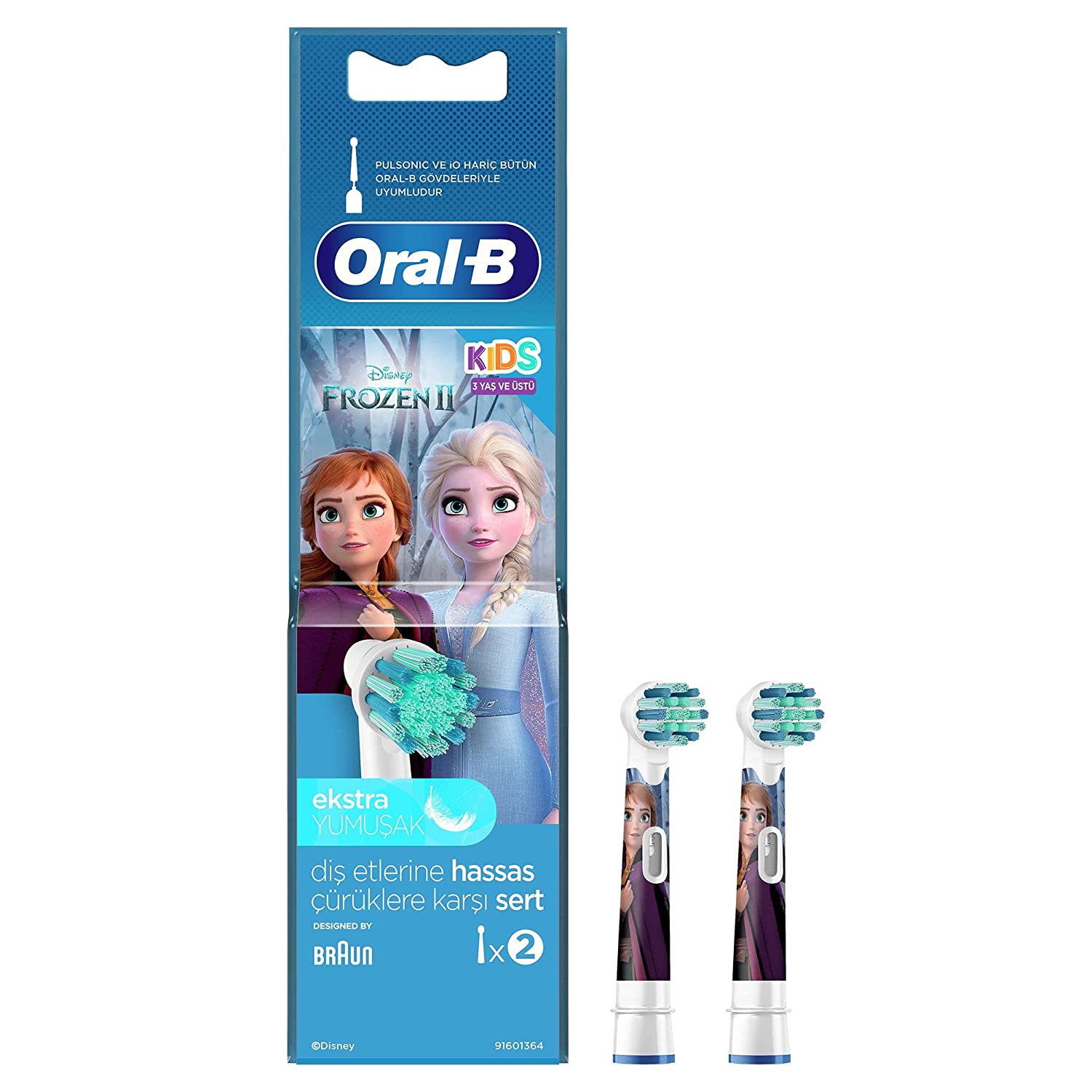 Oral-B Kids Electric Rechargeable Toothbrush Heads Replacement Refills Featuring Disney Frozen
