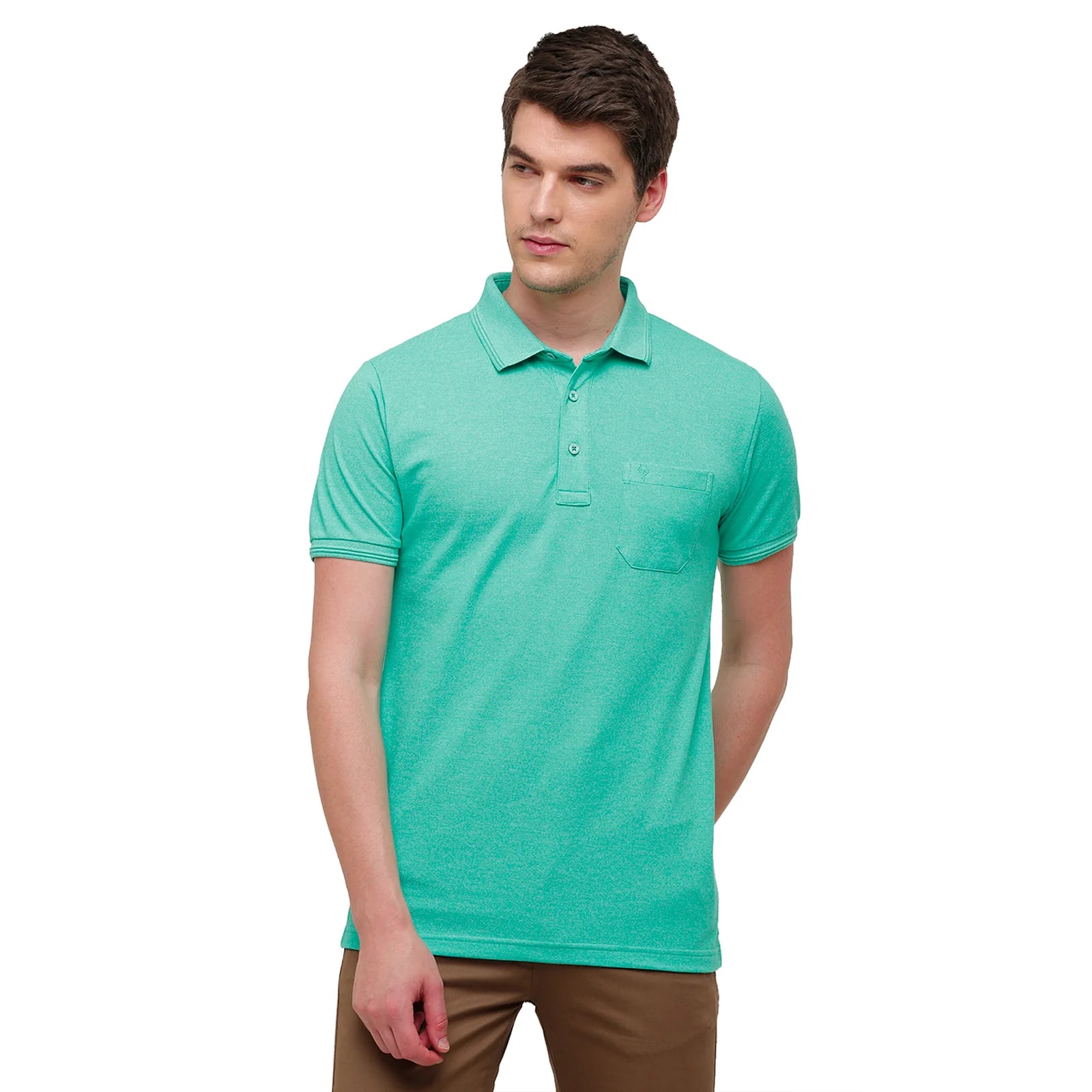 T-shirt Classic Polo Men's Aqua Blue Trendy Grindle Polo Half Sleeve Slim Fit T-Shirt | Proten - Aqua