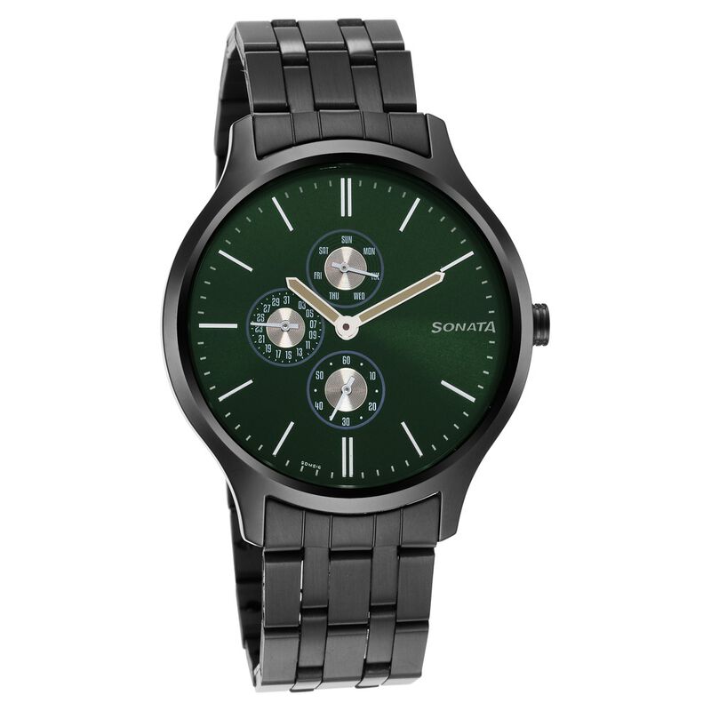 Sonata Quartz Multifunction Green Dial Stainless Steel Strap Watch for MenTry It On View Similar NR7140NM02