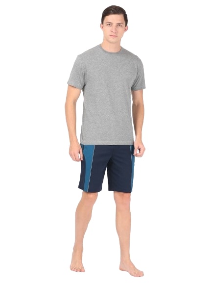 Jockey Men's Super Combed Cotton Rich Straight Fit Solid Shorts with Side Pockets