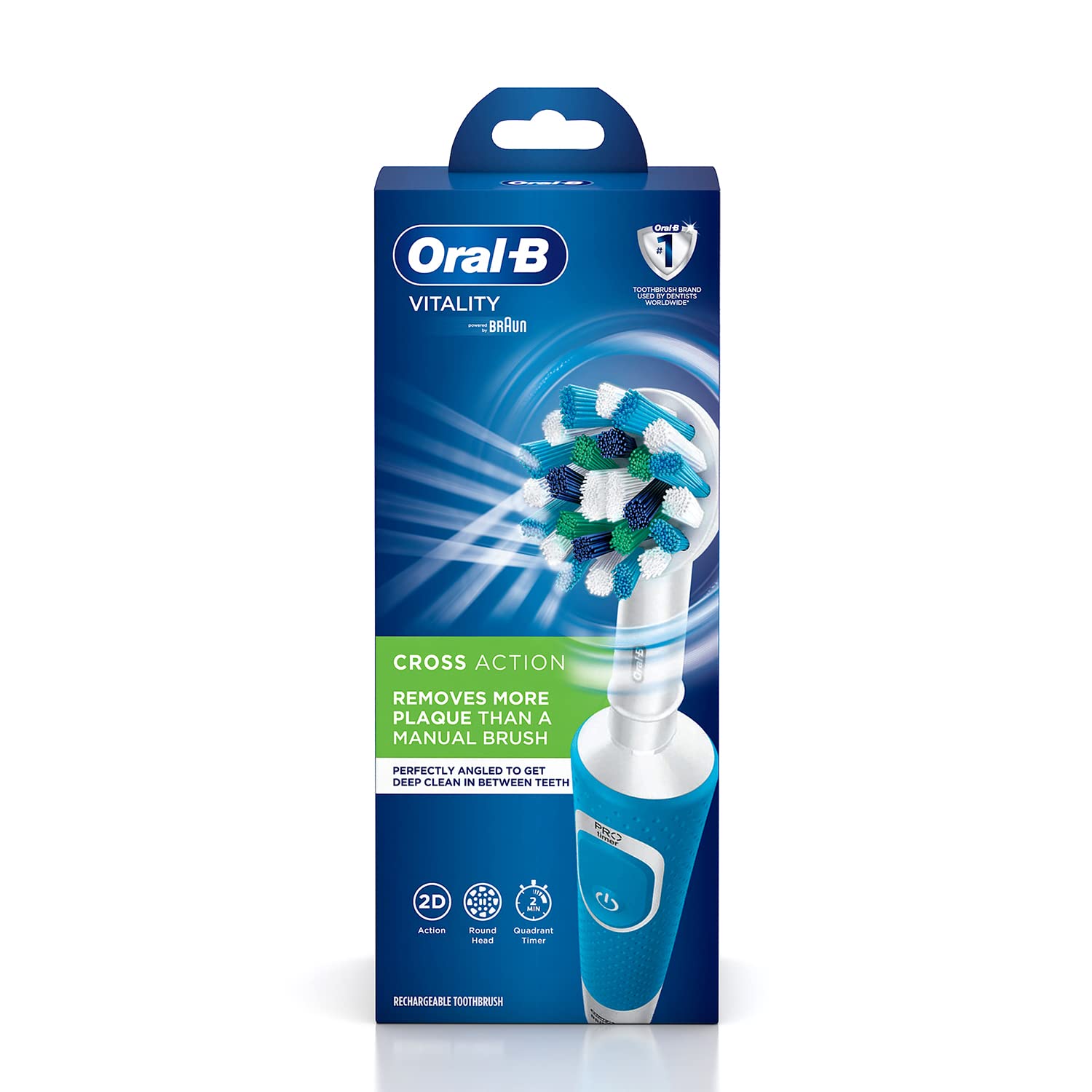 Oral-B Vitality 100 Blue Criss Cross Electric Rechargeable Toothbrush_Powered By Braun