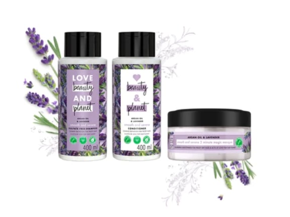 Love Beauty and Planet Natural Argan Oil & Lavender Anti-Frizz, Smoothening Combo - Shampoo, Conditioner & Mask Combo - (400ml+400ml+200ml)
