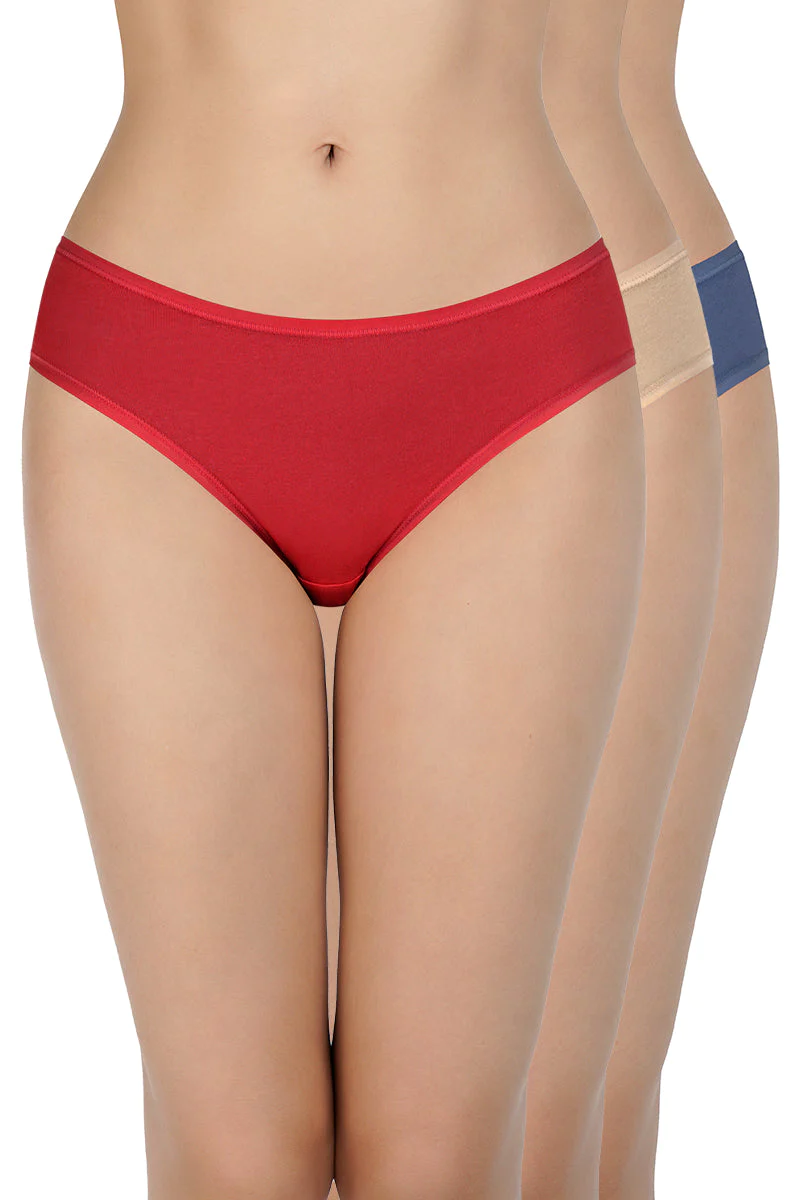Amante  Solid Low Rise Bikini Panties (Pack of 3)-C463