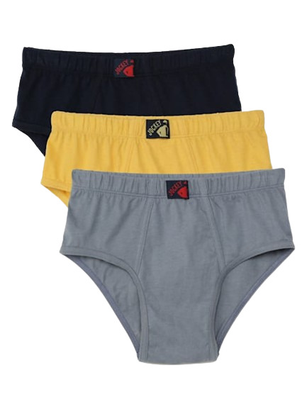 Jockey Boy's Super Combed Cotton Solid Brief with Ultrasoft Waistband - Assorted(Pack of 3)