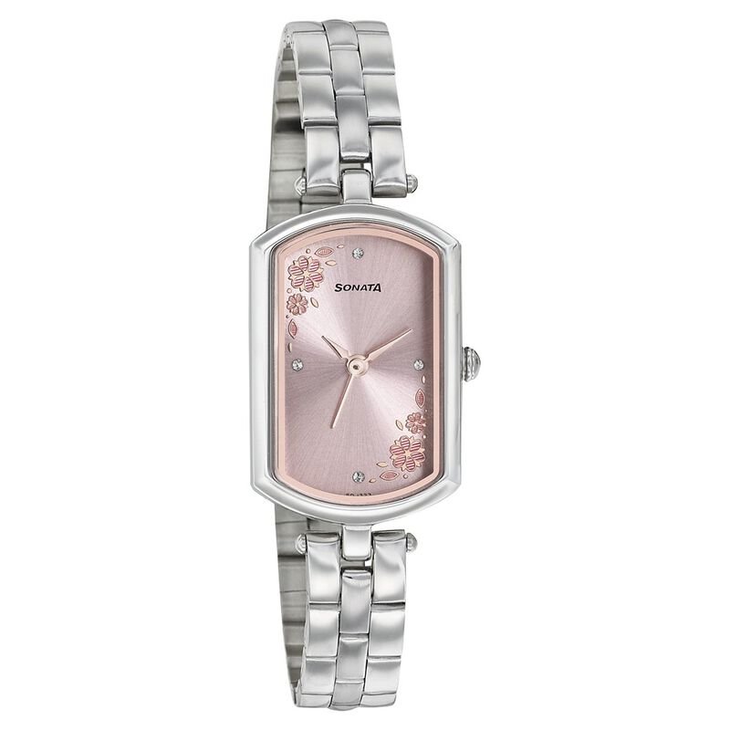 Sonata Wedding Rose Gold Dial Women Watch With Stainless Steel Strap NN8160SM01