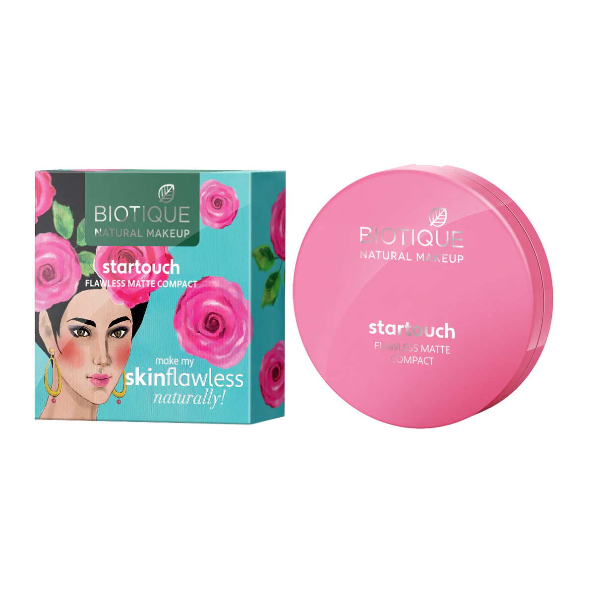 Biotique Natural Makeup Startouch Flawless Matte Compact, Tawny Nutmeg, 9g