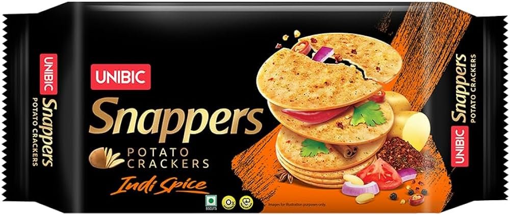 UNIBIC FOODS Snappers Potato Crackers - Indi Spice- 300gm