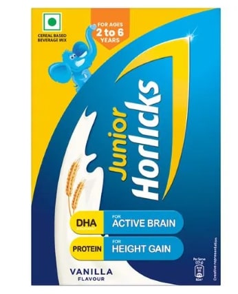 Horlicks Junior Health & Nutrition Drink - With DHA & Nutrients, For Growth, Vanilla Flavour