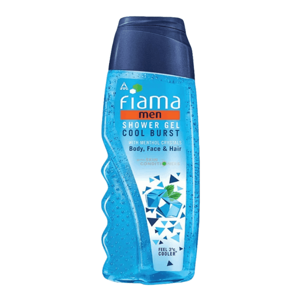 Fiama Men Cool Burst Shower Gel, body wash with skin conditioners & menthol crystal for cool & moisturized skin, 250ml bottle