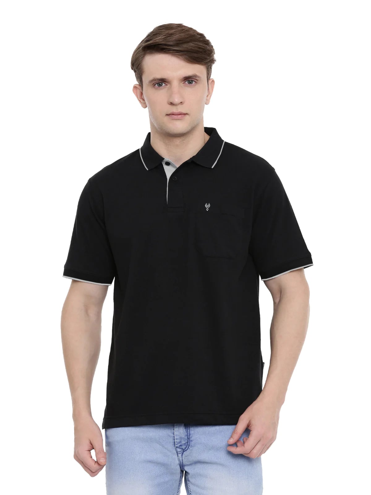 T-shirt Classic Polo Men's Polo Neck Black Authentic Fit T-Shirt | 4SSN 226